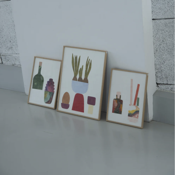 Collages papier colorés et ludiques de Céline Leroy, chez Maison Mirbel à Marseille.